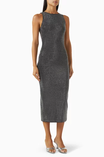 Crystal Midi Dress in Stretch Cotton