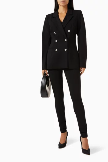 Ponte Embellished Double-breasted Blazer
