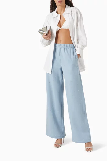 Crystal-embellished Wide-leg Sweatpants
