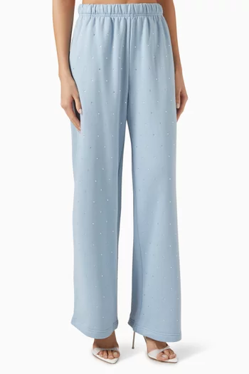 Crystal-embellished Wide-leg Sweatpants