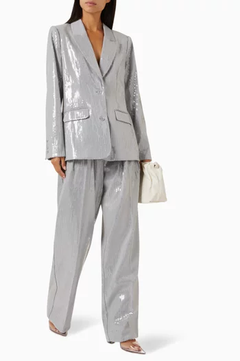 Sequin-embellished Relaxed Pants