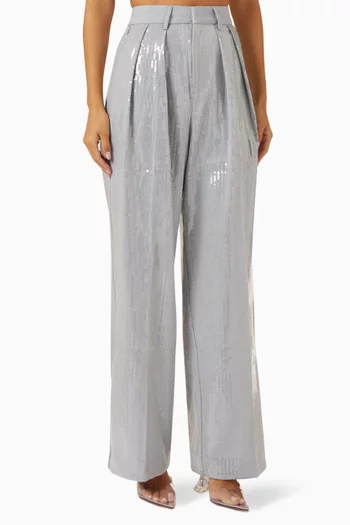 Sequin-embellished Relaxed Pants