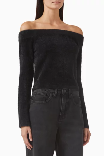 Off-shoulder Top in Plush-nylon