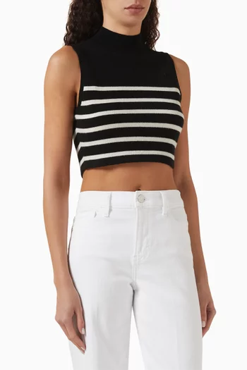 Crop Mockneck Top in Cashmere