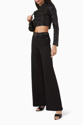 Cropped Sequin Top