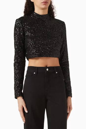 Cropped Sequin Top