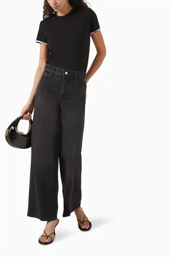 Bead-embellished T-shirt in Cotton Blend