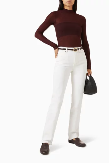 Turtleneck Sweater in Mesh-lace