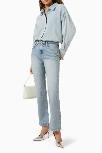 Crystal-embellished Shirt in Denim