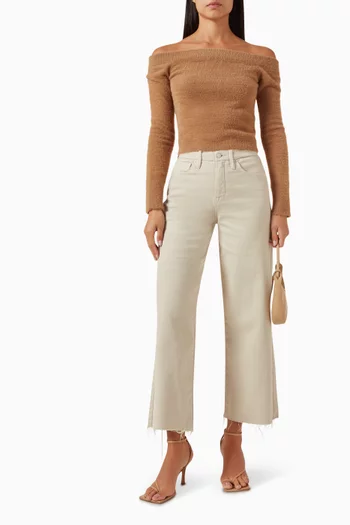 Good Waist Palazzo Cropped Pants in Stretch-denim