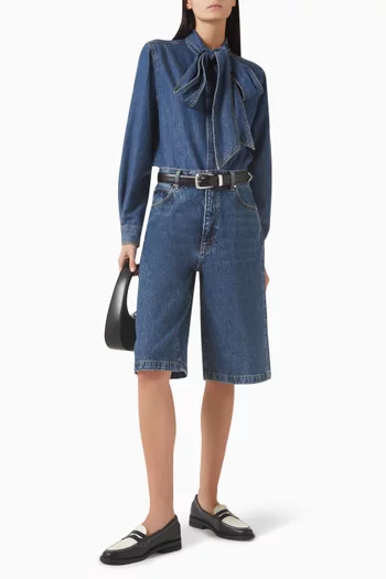 The Secretary Blouse in Denim