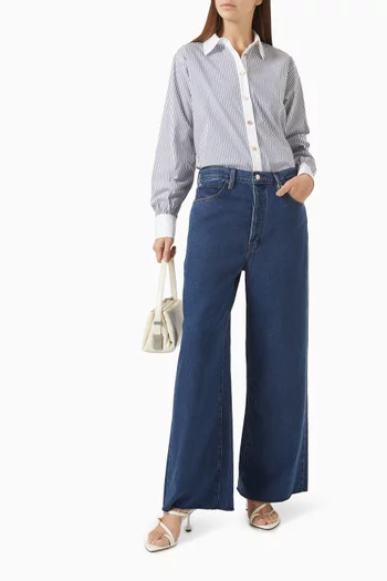 Le Low Baggy Wide-leg Jeans in Denim
