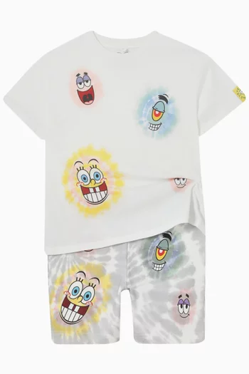 x SpongeBob Tie-dye Sweatshorts in Cotton