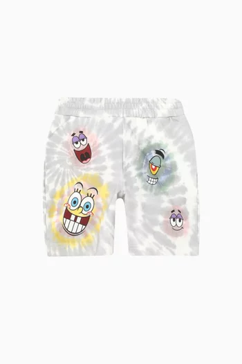 x SpongeBob Tie-dye Sweatshorts in Cotton
