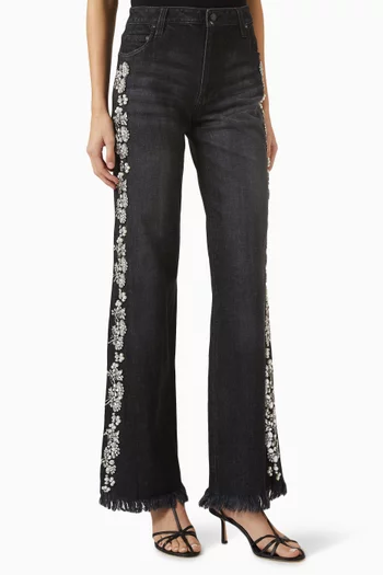 Roxie Embellished Jeans in Denim
