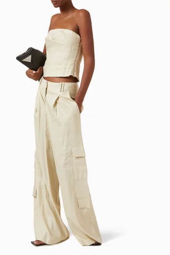 Kasbah Slouch Cargo Pants in Linen Blend
