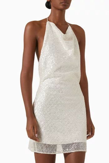 Alaya Sequin-embellished Mini Dress in Mesh