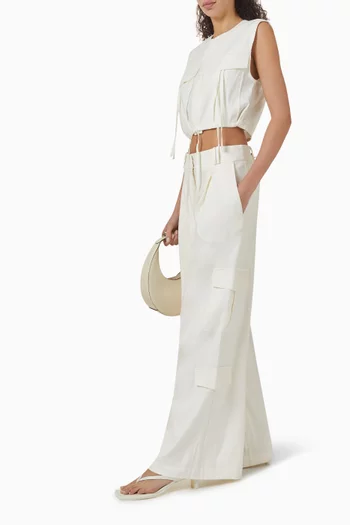 Kasbah Slouch Cargo Pants in Linen Blend