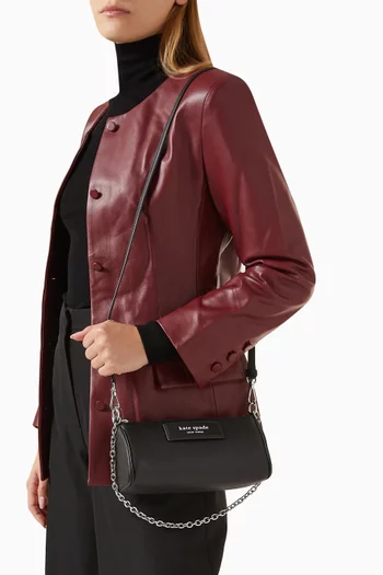 Label Pochette Bag in Leather
