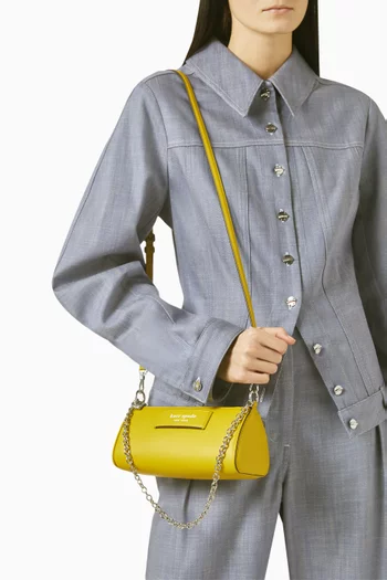 Label Pochette Bag in Leather