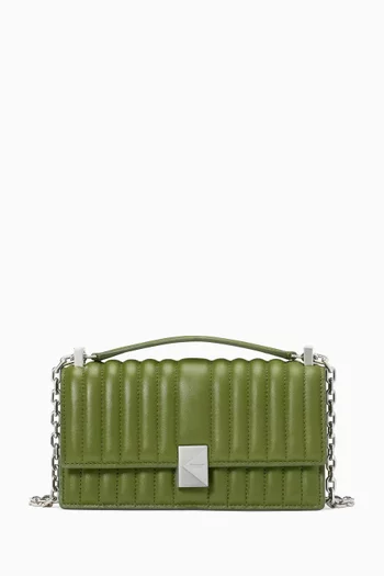 Mini Deco Flap Chain Crossbody Bag in Quilted Leather