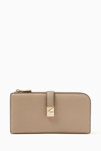 Deco Zip Slim Wallet in Leather