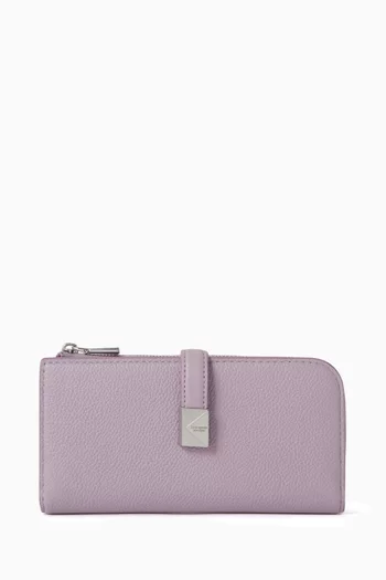 Deco Zip Slim Wallet in Leather