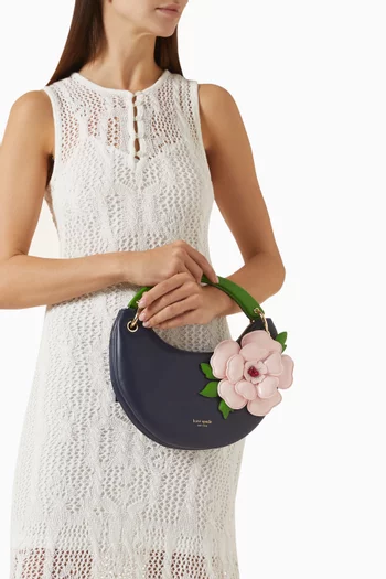 Expo 3D Floral Top-handle Bag in Leather