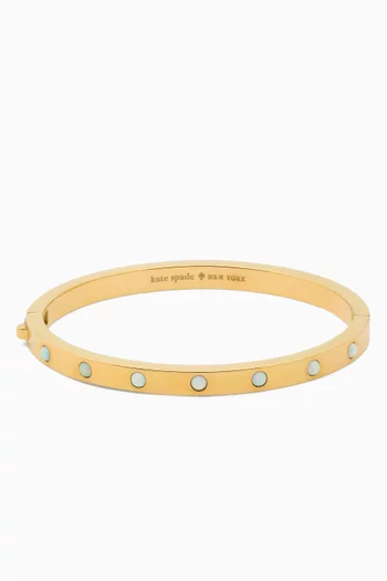 Set In Stone Hinged Bangle in Gold-plated Metal