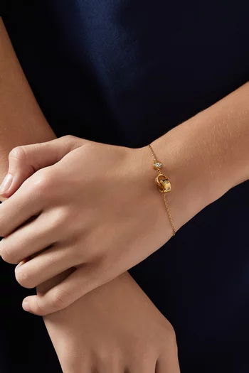 Set In Stone Interlink Bracelet in Gold-plated Metal