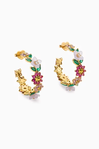 Bursting Blooms Hoop Earrings