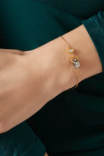 Set In Stone Interlink Bracelet in Gold-plated Metal