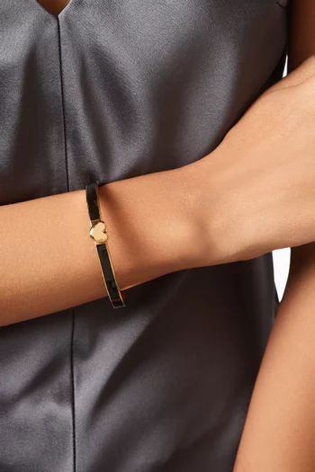 Heart You Enamel Bangle in Gold-plated Metal