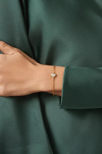 With All My Heart Pave Bracelet in Gold-plated Metal