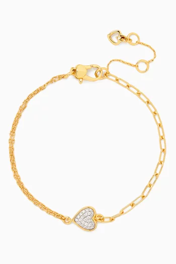With All My Heart Pave Bracelet in Gold-plated Metal