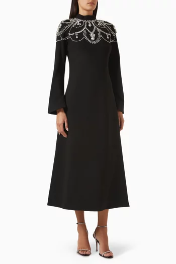 Odetta Embellished Midi Dress
