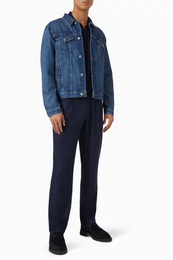 Logo Embroidered Jacket in Denim