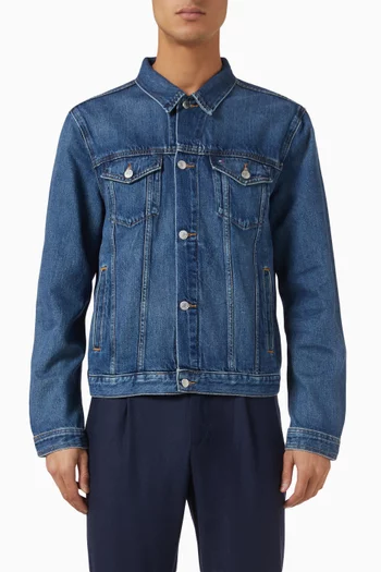 Logo Embroidered Jacket in Denim