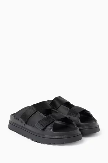 Golden Glow Slide Sandals in Textile & TPU