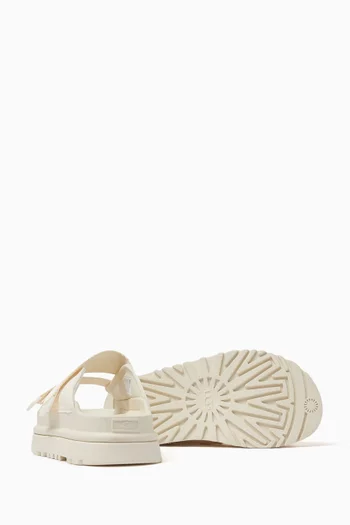 Golden Glow Slide Sandals in Textile & TPU