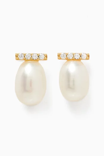 Baby Giselle Pavé Earrings in 14kt Gold Vermeil