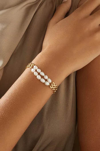Ford Pearl Chain Bracelet in 14kt Gold Vermeil