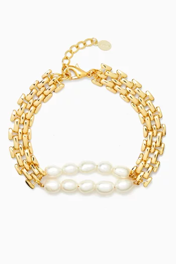 Ford Pearl Chain Bracelet in 14kt Gold Vermeil