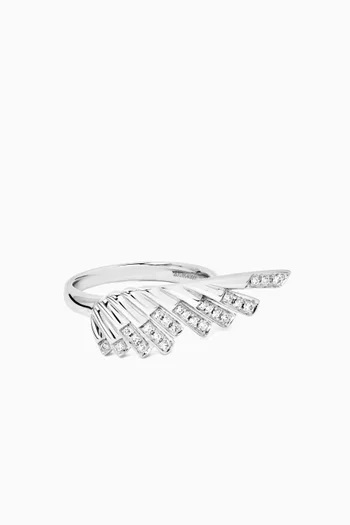 Wings Rising Mini Icons Diamond Ring in 18kt White Gold