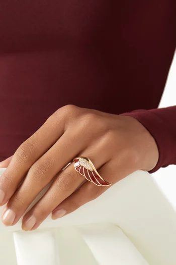 Wings Reflection Ring 18kt Yellow Gold