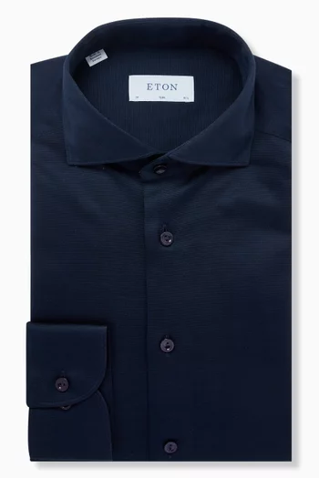 Knitted Shirt in Filo di Scotia Jacquard
