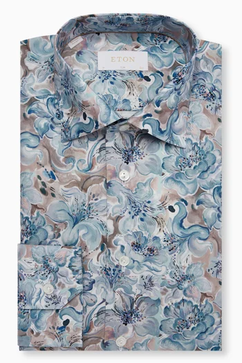 Floral-print Shirt in Signature Fine Twill