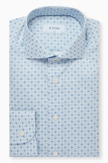 Geometric Slim-fit Shirt in Signature Twill