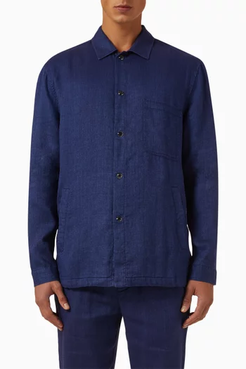 Diego Coach Jacket in Linen-cotton Blend