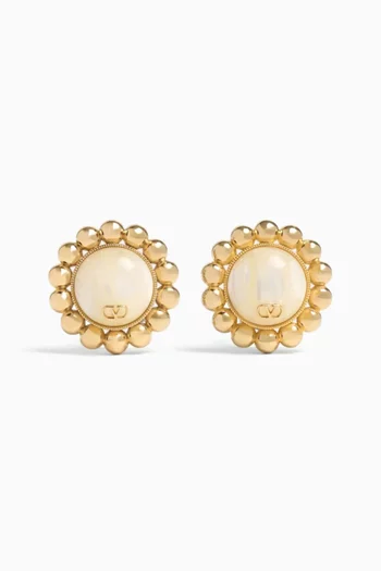 Pas Plus Pearl Clip-on Earrings in Gold-tone Metal